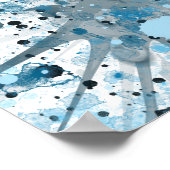 Poster Abstrait bleu moderne (Coin)