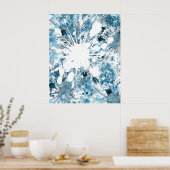 Poster Abstrait bleu moderne (Cuisine)