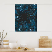 Poster Abstrait bleu moderne (Cuisine)
