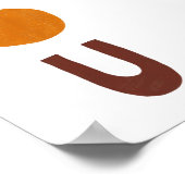 Poster Abstrait Boho Formes Jaunes et Rouges (Coin)