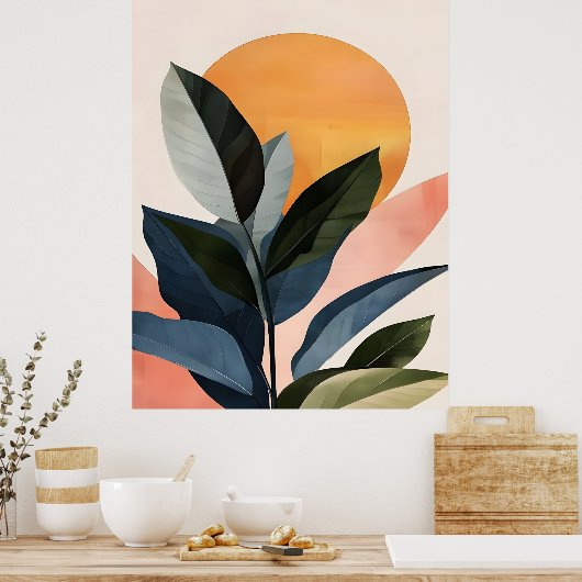 Poster Abstrait Boho Moderne Clip Art Imprimable Bundle - (Cuisine)