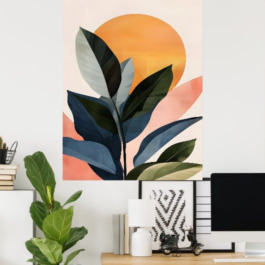 Poster Abstrait Boho Moderne Clip Art Imprimable Bundle - (Bureau à domicile)