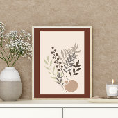 Poster Abstrait Boho style feuillage végétal