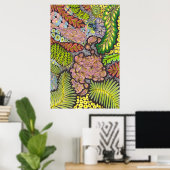 Poster Abstrait Botanique Bohème Maximaliste Psychedéliqu (Bureau à domicile)