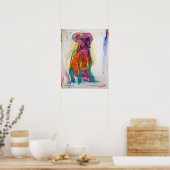 Poster Abstrait Boxer Dog (Cuisine)