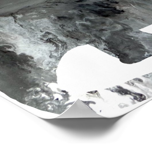 Poster Abstrait Brontosaurus Silhouette. (Coin)