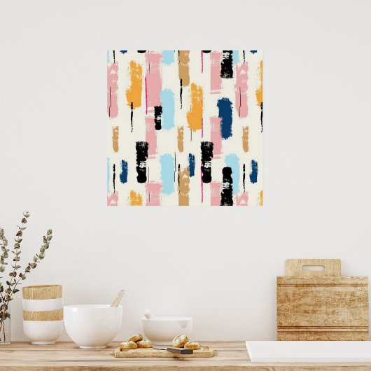 Poster Abstrait Brush Stroke (Cuisine)