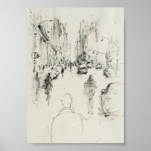 Poster Abstrait Busy City Street - Vie urbaine