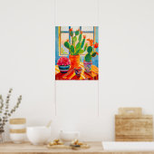 Poster Abstrait Cactus Encore Peinture de vie, Moderne En (Cuisine)