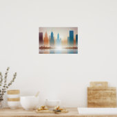 Poster Abstrait Cityscape Architecture moderne Arrière -  (Cuisine)