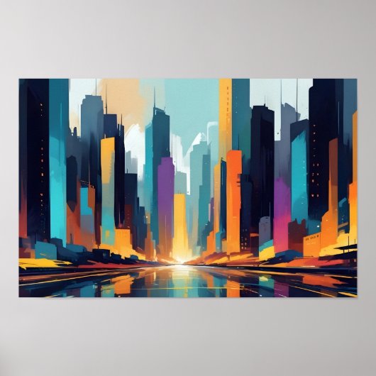 Poster Abstrait Cityscape Architecture moderne Arrière - (Devant)