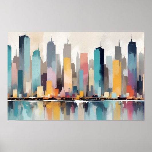 Poster Abstrait Cityscape Architecture moderne Arrière -  (Devant)