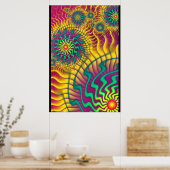 Poster Abstrait Cogs Coloré (Cuisine)