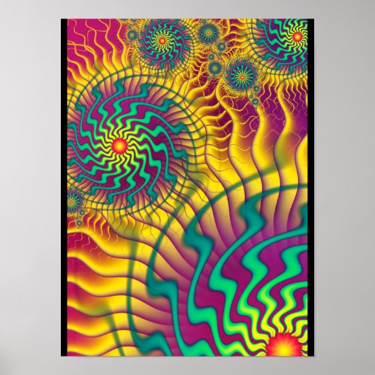 Poster Abstrait Cogs Coloré (Devant)