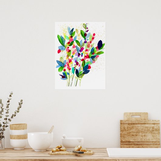 poster Abstrait coloré à l'aquarelle (Cuisine)