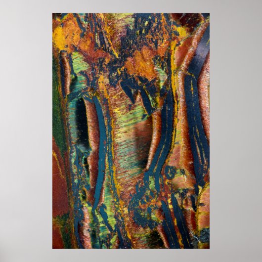 Poster Abstrait coloré d'un œil de Tigre (Devant)