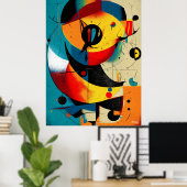 Poster Abstrait constructiviste de milieu de siècle solai (Bureau à domicile)