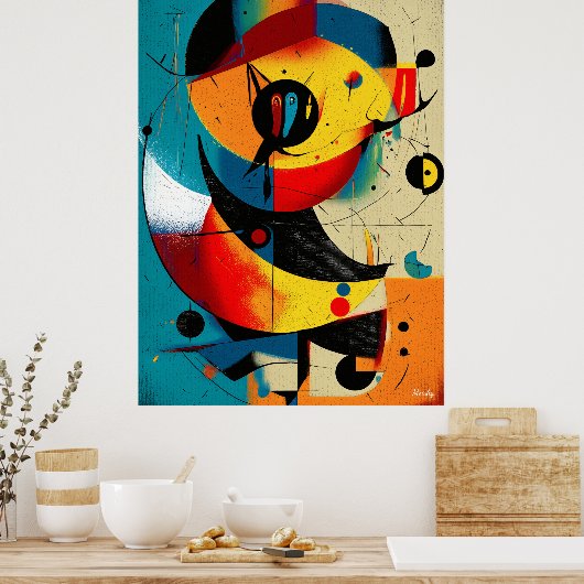 Poster Abstrait constructiviste de milieu de siècle solai (Cuisine)
