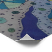 Poster Abstrait cosmique bleu et gris (Coin)