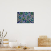 Poster Abstrait cosmique bleu et gris (Cuisine)