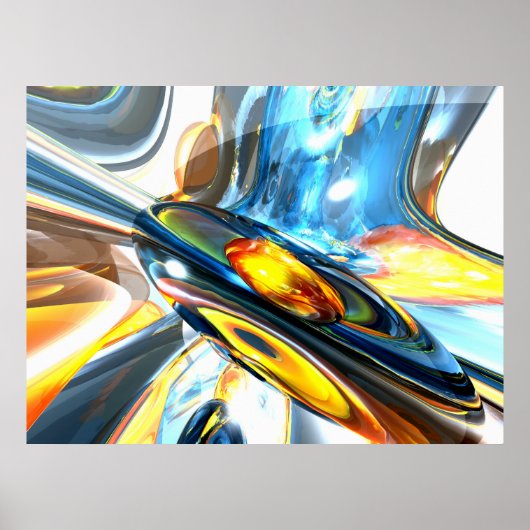 Poster Abstrait couleur oscillant (Devant)