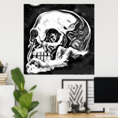 Poster abstrait crâne homme femme illusion art (Bureau à domicile)