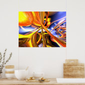 Poster Abstrait d'Amour Vibrant (Cuisine)