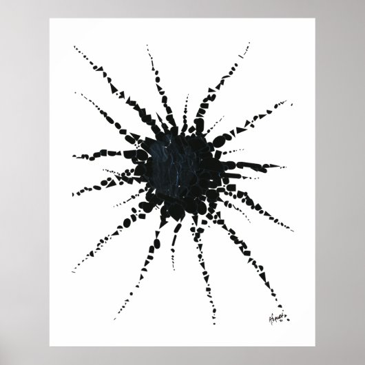 Poster Abstrait dans les formes de bande et de lettres 3 (Devant)