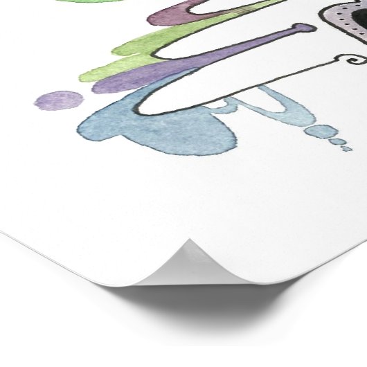 Poster Abstrait d'aquarelle n° 16 (Coin)