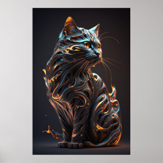 Poster Abstrait d'art mural de chat