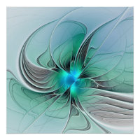 Abstrait De Bleu, Art Fractal Moderne