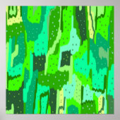 Poster Abstrait de feuillage vert (Devant)
