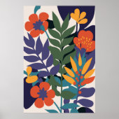 Poster Abstrait de fleurs botaniques modernes (Devant)