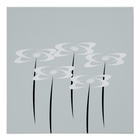 Poster Abstrait de fleurs de Philadelphus blanc (Devant)