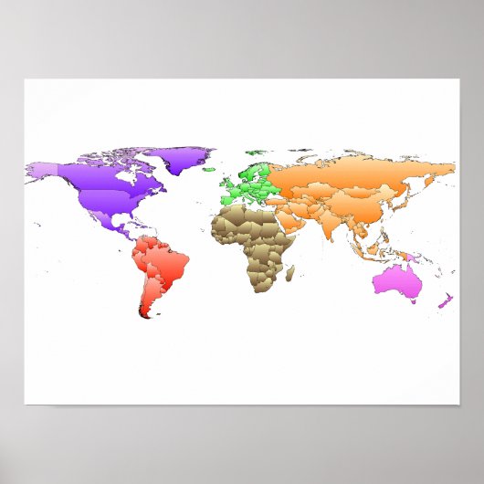 Poster Abstrait de la carte du monde (Devant)