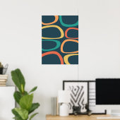 Poster Abstrait de style milieu de siècle moderne jaune, (Bureau à domicile)