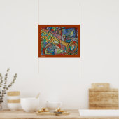 Poster Abstrait de trompette par ValAries (Cuisine)