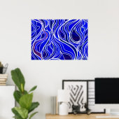 Poster Abstrait de verre à tôle bleue (Bureau à domicile)