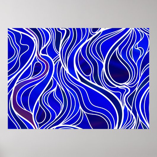 Poster Abstrait de verre à tôle bleue (Devant)