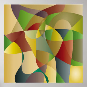 Poster Abstrait décor coloré fond abstrait, ab