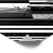 Poster Abstrait Diagonal Monochrome (Coin)
