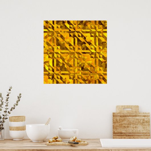 Poster Abstrait doré (Cuisine)