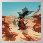 Poster Abstrait Dragon Crâne Witchy AI Art Matte Valeur (Devant)