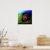 Poster Abstrait Dragon Crâne Witchy AI Art Matte Valeur (Cuisine)