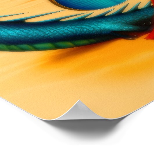 Poster Abstrait Dragon Crâne Witchy AI Art Matte Valeur (Coin)