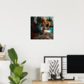 Poster Abstrait Dragon Crâne Witchy AI Art Matte Valeur (Bureau à domicile)