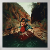 Poster Abstrait Dragon Crâne Witchy AI Art Matte Valeur (Devant)