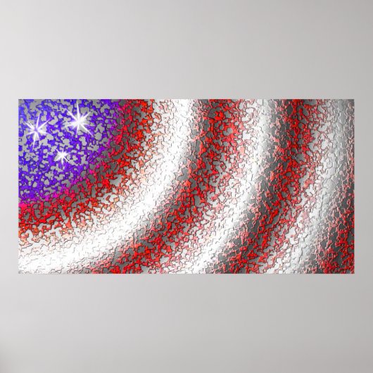 Poster Abstrait du drapeau américain (Devant)