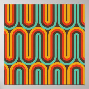 Poster Abstrait du milieu du siècle rétro