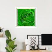 Poster Abstrait Emerald Green Rose Center Photographie (Bureau à domicile)